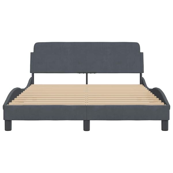 vidaXL Estructura de cama Dover terciopelo gris oscuro 120x200cm