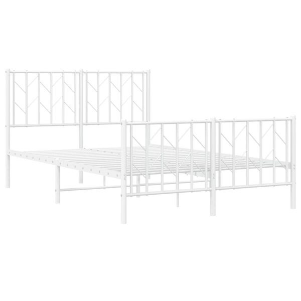 vidaXL Estructura cama sin colchón con estribo metal blanco 120x200 cm