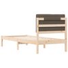 vidaXL Estructura de Cama con Cabecera Tapizada Taup&eacute; 75 x 190 cm