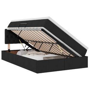 vidaXL Cama con almacenamiento y LED Negro 120 x 200 cm Poli&eacute;ster