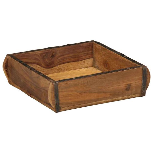 vidaXL Bandeja Marr&oacute;n 29 x 31 x 10 cm Madera s&oacute;lida recuperada