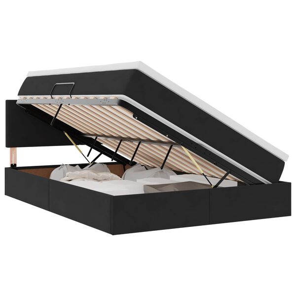 vidaXL Cama con almacenamiento Negro 140 x 190 cm Terciopelo
