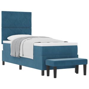 vidaXL Cama tipo Box Spring Azul oscuro 80 x 200 cm Terciopelo