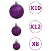vidaXL Juego de bolas de Navidad 111 pzas poliestireno morado