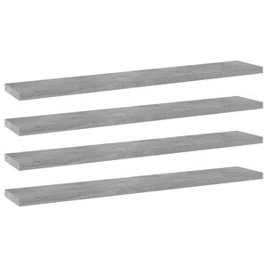 vidaXL Estante estanter&iacute;a 4uds contrachapada gris hormig&oacute;n 60x10x1,5cm