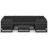 vidaXL Set de muebles de jard&iacute;n 7 pzas con cojines madera pino negro