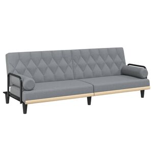 vidaXL Sof&aacute; cama con reposabrazos tela gris claro