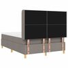 vidaXL Cama tipo Box Spring con colch&oacute;n Taup&eacute; 140 x 200 cm tela