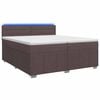 vidaXL Cama box spring con colch&oacute;n Marr&oacute;n Oscuro 200 x 200 cm Tela