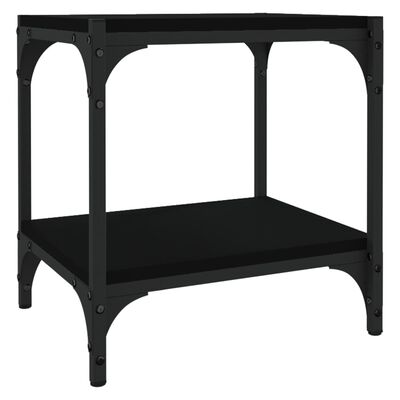 vidaXL Mueble para TV madera contrachapada y acero negro 40x33x41 cm