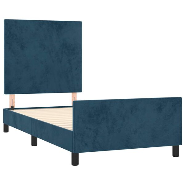 vidaXL Estructura de cama sin colch&oacute;n terciopelo azul oscuro 80x200 cm