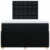 vidaXL Cama box spring con colch&oacute;n tela negro 120x200 cm