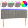 vidaXL Cabecero con LED de terciopelo gris claro 144x5x78/88 cm