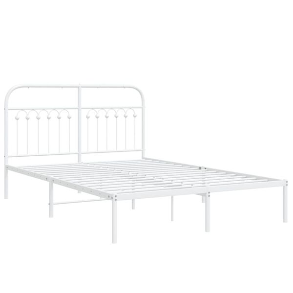 vidaXL Estructura cama sin colch&oacute;n con cabecero metal blanco 140x200cm