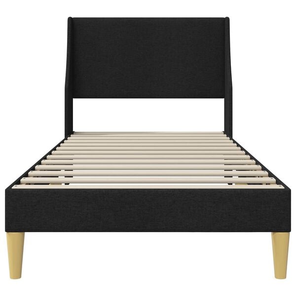 vidaXL Estructura de cama con cabecera Negro 100 x 200 cm tela