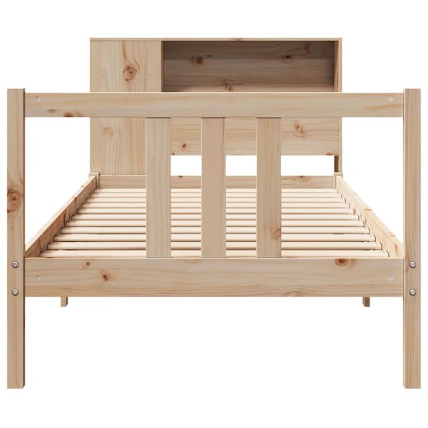 vidaXL Cama con estantería sin colchón madera maciza de pino 75x190 cm