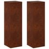 vidaXL Soporte de plantas 2 pcs Oxidado 30 x 30 x 100 cm Acero oxidado