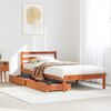 vidaXL Estructura de cama sin colch&oacute;n madera de pino marr&oacute;n 90x200 cm