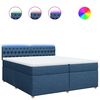 vidaXL Cama box spring con colch&oacute;n tela azul 200x200 cm