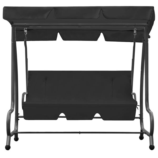 vidaXL Banco balanc&iacute;n de jard&iacute;n con dosel gris antracita