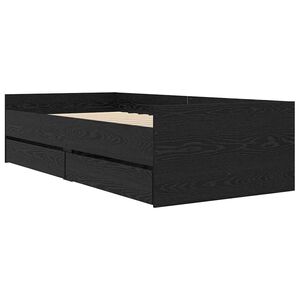 vidaXL Estructura de cama con caj&oacute;n Roble Negro 100 x 200 cm