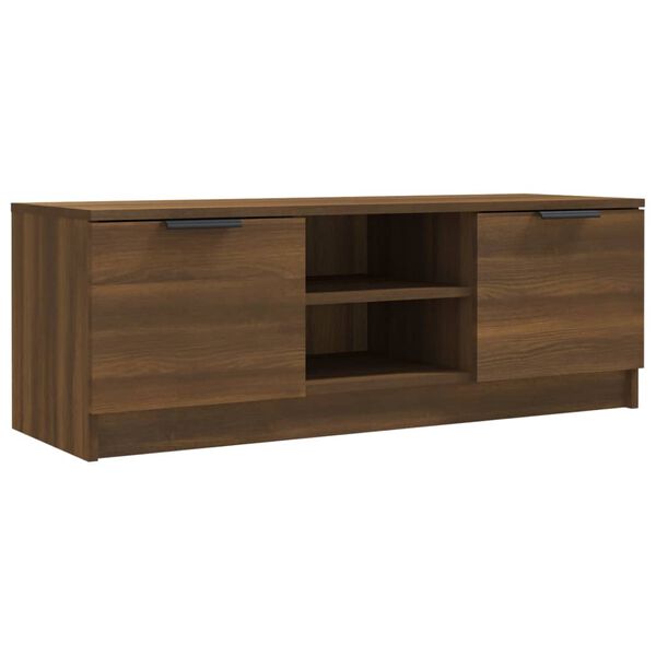 vidaXL Mueble de TV madera contrachapada marr&oacute;n roble 102x35x36,5 cm