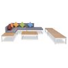 vidaXL Set de muebles de jard&iacute;n 5 piezas y cojines aluminio y WPC