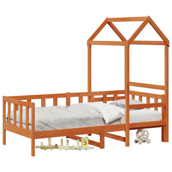vidaXL Juego de Cama de D&iacute;a 2 pcs Marr&oacute;n cera Madera de pino macizo