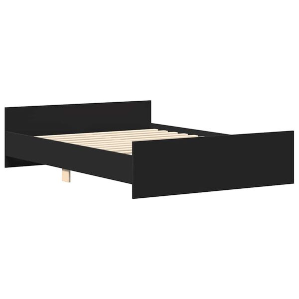 vidaXL Estructura de cama con cabecero piecero negro 120x200 cm