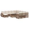 vidaXL Conjunto de sof&aacute;s de jard&iacute;n 13 pcs Beige rat&aacute;n sint&eacute;tico