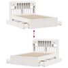 vidaXL Cama con estantería sin colchón madera maciza blanca 160x200 cm