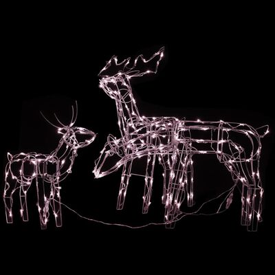 vidaXL Renos de Navidad con luz 3 piezas 229 LED