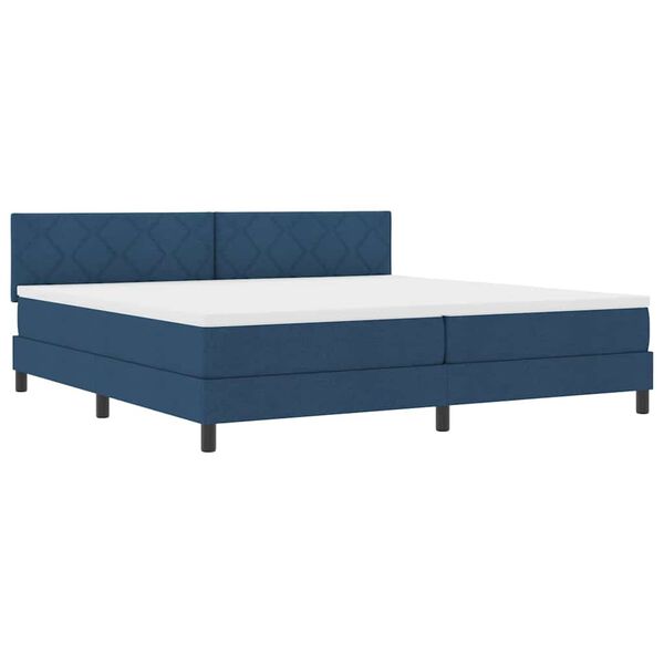 vidaXL Cama tipo Box Spring con colch&oacute;n con LED Azul 200 x 200 cm tela