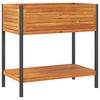 vidaXL Jardinera con estante madera maciza acacia y acero 80x45x80 cm