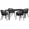 vidaXL Conjunto de Comedor de Jard&iacute;n 5 pcs Negro