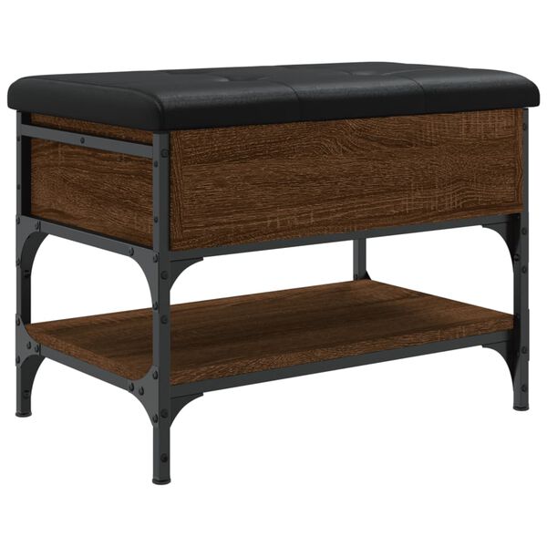 vidaXL Banco zapatero madera de ingenier&iacute;a marr&oacute;n roble 62x42x45 cm