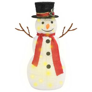 vidaXL Mu&ntilde;eco de nieve decorativo de Navidad con LED tela lujosa 60 cm
