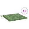vidaXL Cojines de silla 6 uds tela estampado de hojas 40x40x4 cm