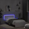 vidaXL Estructura de cama con cabecero y luces LED blanco 100x200 cm