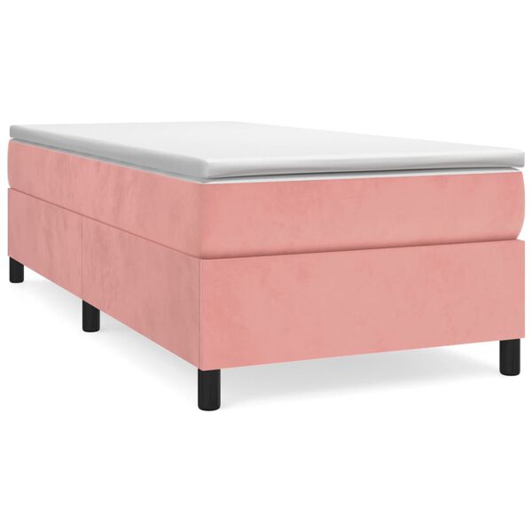 vidaXL Cama box spring con colchón terciopelo rosa 100x200 cm
