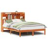 vidaXL Cama con estanter&iacute;a sin colch&oacute;n madera maciza marr&oacute;n 140x190 cm
