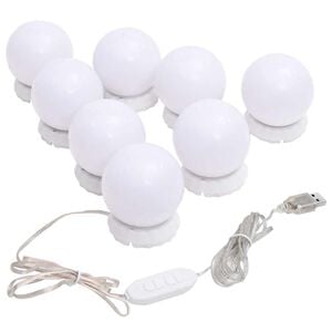 vidaXL Luz de espejo con 8 bombillas LED blanco c&aacute;lido y blanco fr&iacute;o