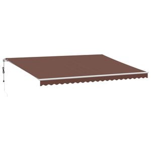 vidaXL Toldo retr&aacute;ctil autom&aacute;tico con luces LED marr&oacute;n 500x350 cm