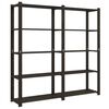 vidaXL Estanter&iacute;a de 5 niveles madera maciza pino negro 170x38x170 cm