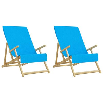 vidaXL Toallas de playa 2 uds tela turquesa 400 g/m² 60x135 cm