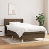 vidaXL Cama box spring con colch&oacute;n tela marr&oacute;n oscuro 90x200 cm