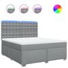 vidaXL Cama box spring con colch&oacute;n tela gris claro 180x200 cm