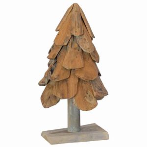 vidaXL &Aacute;rbol de Navidad Marr&oacute;n 61 cm Madera de teca maciza