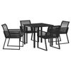 vidaXL Conjunto de Comedor de Jard&iacute;n 5 pcs Negro