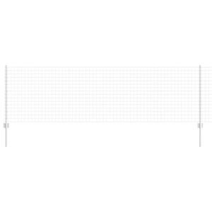 vidaXL Valla con Poste Plateado